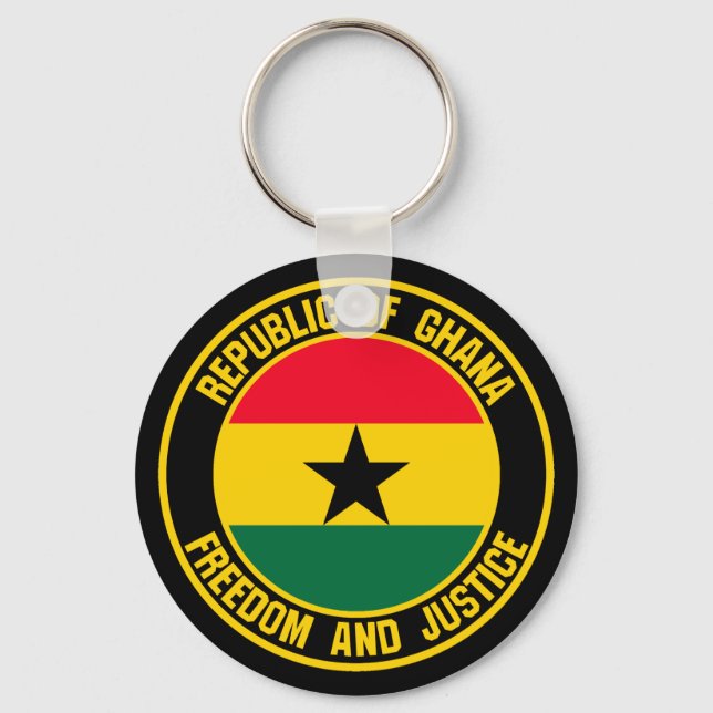 Ghana Round Emblem Nyckelring (Framsida)