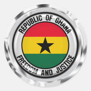 Ghana Round Emblem Runt Klistermärke