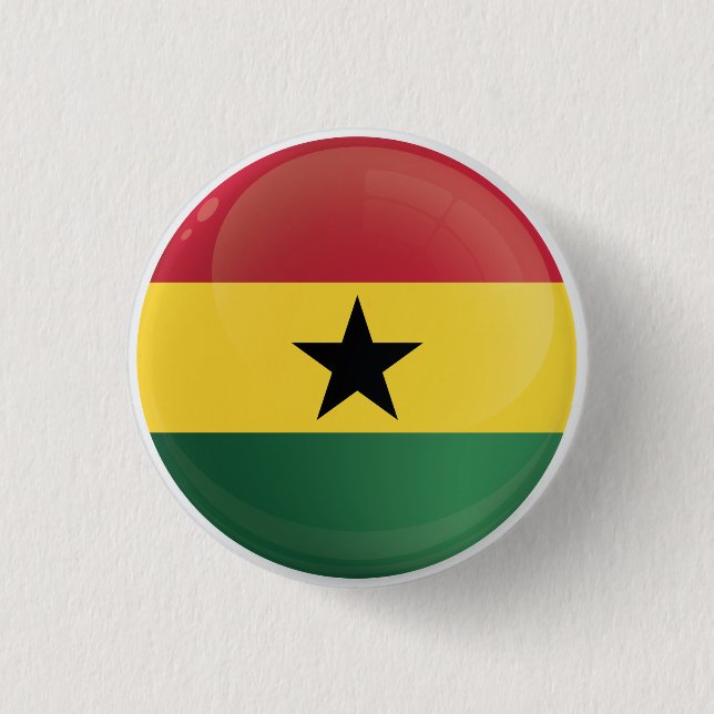 Ghana Round Icon Flagga Knapp (Framsida)