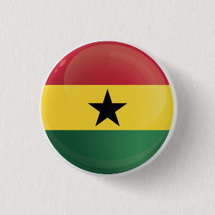 Ghana Round Icon Flagga Knapp