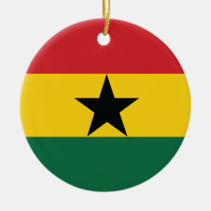 Ghana slättflagga julgransprydnad keramik