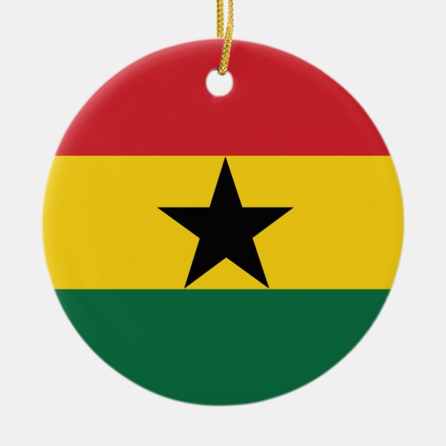 Ghana slättflagga julgransprydnad keramik (Framsidan)