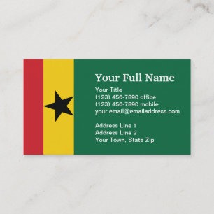 Ghana slättflagga visitkort