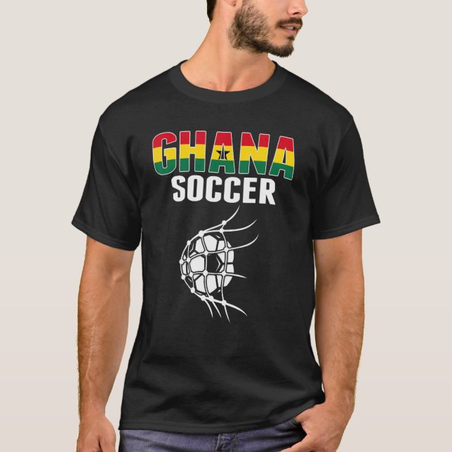 Ghana Soccer Ball in Net Goal Ghanian Su T Shirt (Framsida)