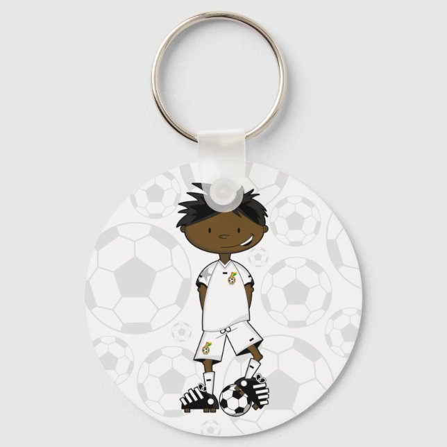 Ghana Soccer Boy Keychain Nyckelring (Framsida)