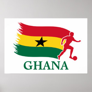 Ghana Soccer Flagga Poster