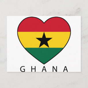 Ghana Soccer Heart ’GHANA’-Herz Vykort