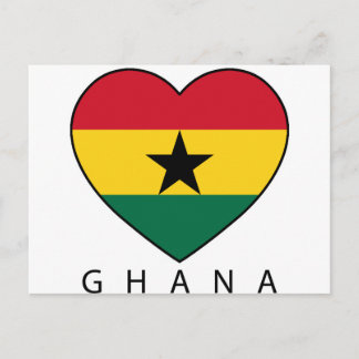 Ghana Soccer Heart ’GHANA’-Herz Vykort