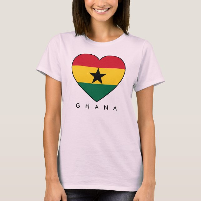 Ghana Soccer Heart Tee Shirt (Framsida)