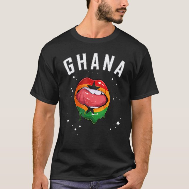 Ghana Soccer & Sports Team Ghanaian Fläkt T Shirt (Framsida)