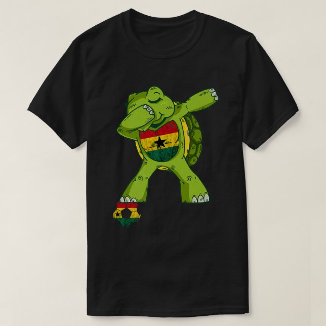 Ghana Soccer Team Ghana Turtle Ghana Flagga Ghanes T Shirt (Design framsida)