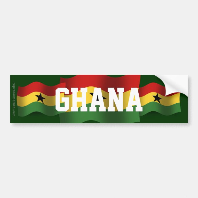 Ghana som vinkar flagga bildekal (Framsidan)