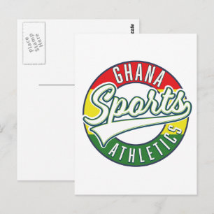Ghana Sports Athletics retro logotyp Vykort