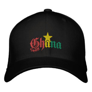 Ghana Star-flagga av Ghana Ghanian Broderad Keps