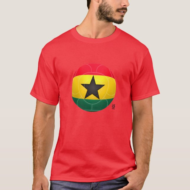 Ghana - svart stjärnafotboll tee shirt (Framsida)