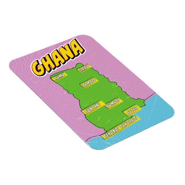 Ghana Travel karta Magnet (Högersidan)