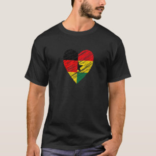 Ghana Tysklandare Heart German Flagga Ghanaian Fla T Shirt