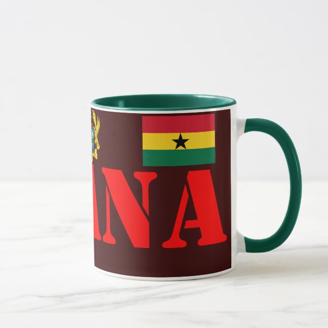 GHANA vapensköld och flaggakaffemugg Mugg (Höger)