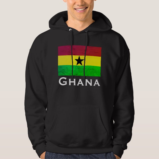 Ghana (Västafrika) Flagga Hoodie (Framsida)