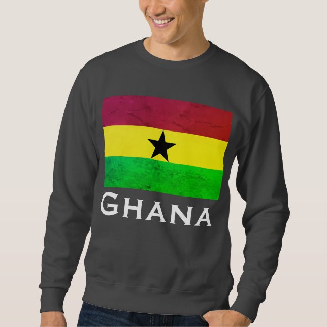 Ghana (Väster Afrika) Flagga - Accra, Kumasi, Tama Lång Ärmad Tröja (Framsida)