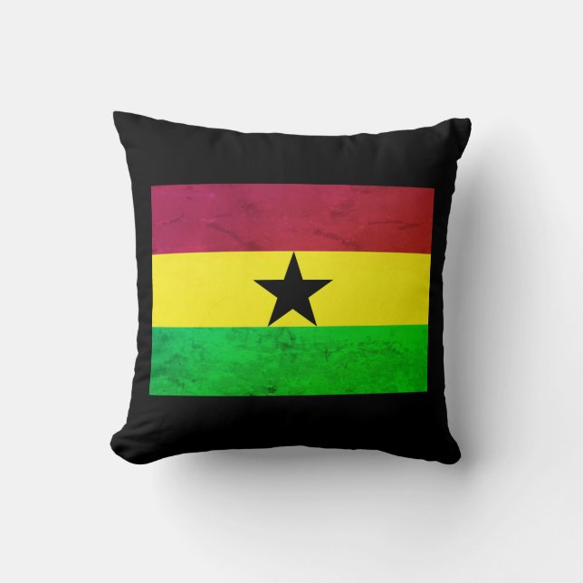 Ghana (Väster Afrika) Flagga Kudde (Framsida)