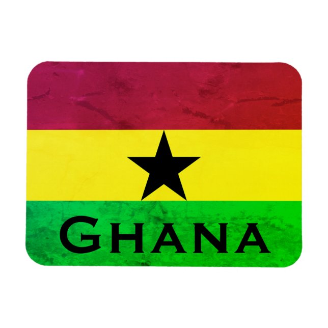 Ghana (Väster Afrika) Flagga Magnet (Horisontell)