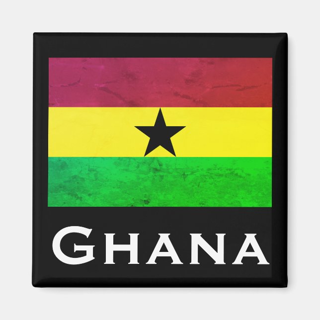 Ghana (Väster Afrika) Flagga Magnet (Framsidan)