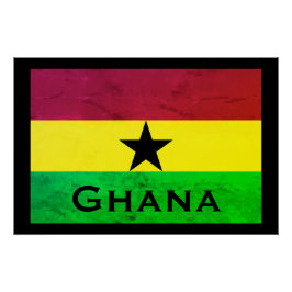 Ghana (Väster Afrika) Flagga Perfect Poster