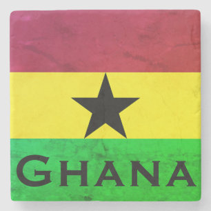Ghana (Väster Afrika) Flagga Stenunderlägg