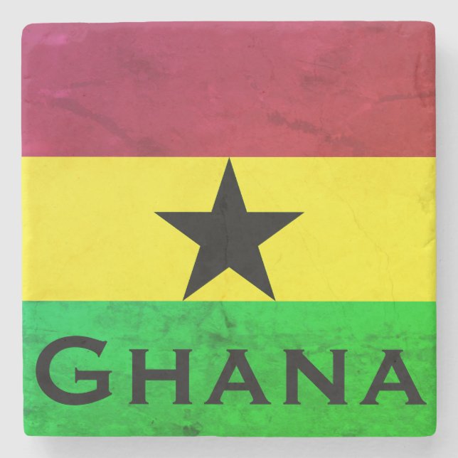 Ghana (Väster Afrika) Flagga Stenunderlägg (Framsidan)