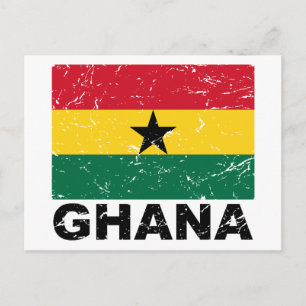 Ghana Vintage Flagga Vykort