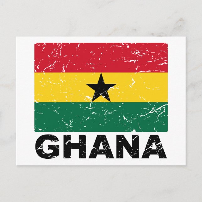 Ghana Vintage Flagga Vykort (Framsida)