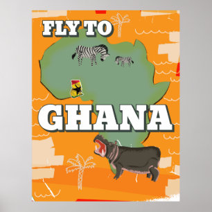 Ghana vintage resor poster