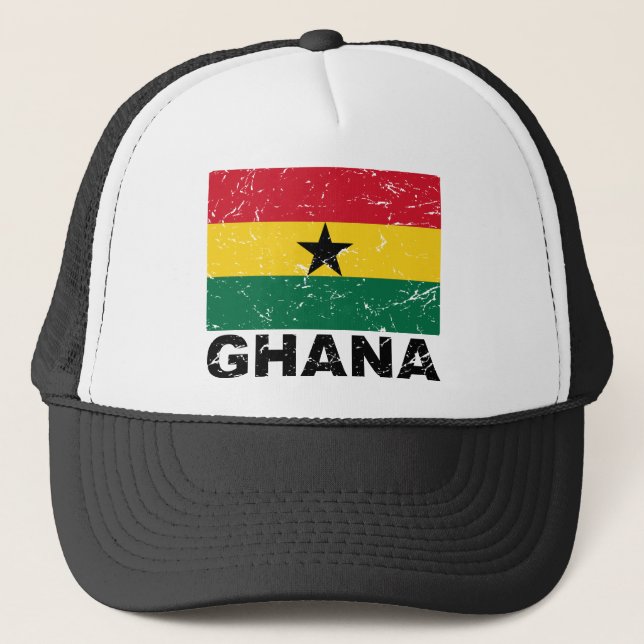 Ghana vintageflagga truckerkeps (Framsida)