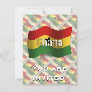 Ghana Waving Flagga Inbjudningar