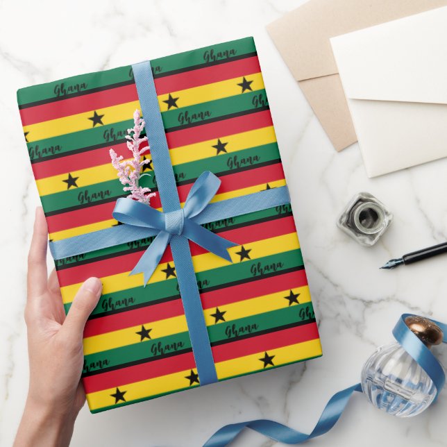 Ghana Wrapping Papper, Ghanaian Flagga patriotic Presentpapper (Gifting)