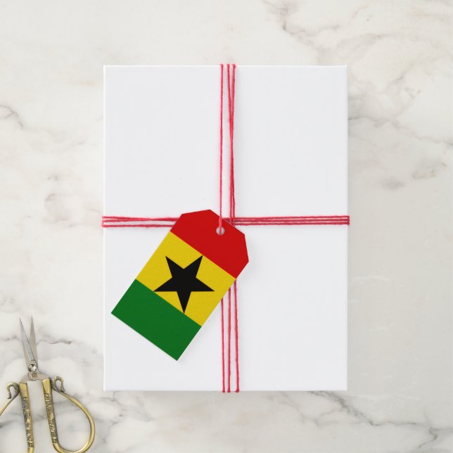 Ghanaflagga  presentetikett (Med Snöre)