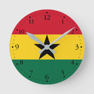 Ghanaflagga Rund Klocka
