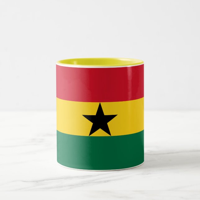 Ghanaflagga Två-Tonad Mugg (Center)