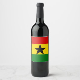 Ghanaflagga  vinflaska etikett