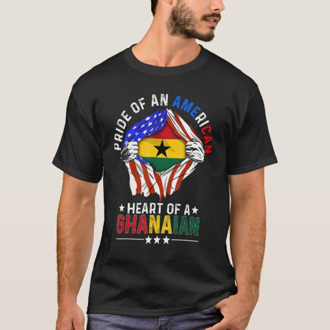 Ghanaian American America Pride Foreign Country Gh T Shirt (Framsida)