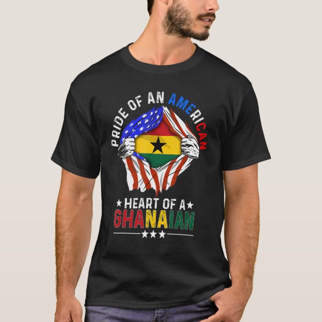 Ghanaian American America Pride Foreign Land Gh T Shirt (Framsida)