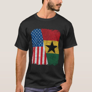 Ghanaian American Flagga HalUSA Ghana Root Proud T Shirt