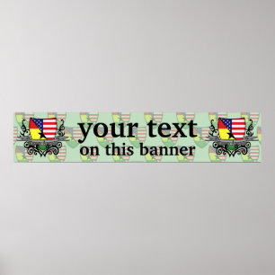 Ghanaian-American Shield Flagga Banner Poster