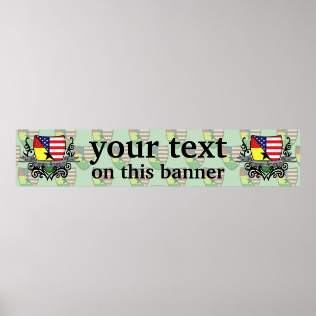 Ghanaian-American Shield Flagga Banner Poster (Framsidan)