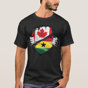 Ghanaian Canadian Händer Ripping Roots Flagga T Shirt