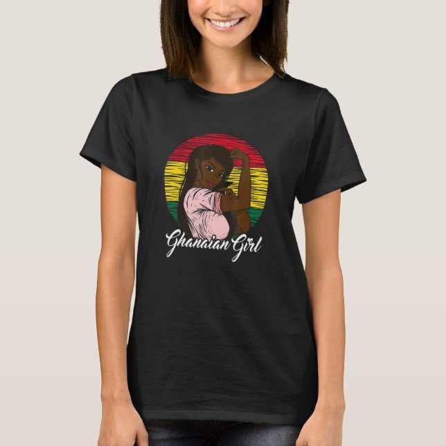 Ghanaian Flagga Ghana Ghanaian Girl T Shirt (Framsida)