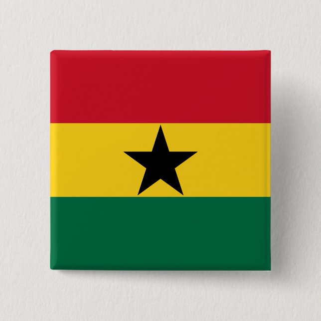 Ghanaian Flagga Knapp (Framsida)