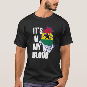 Ghanaian Heart Blood Veins Hand Flagga Ghana T Shirt