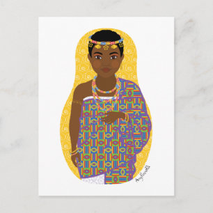 Ghanaian Matryoshka Postcard Vykort